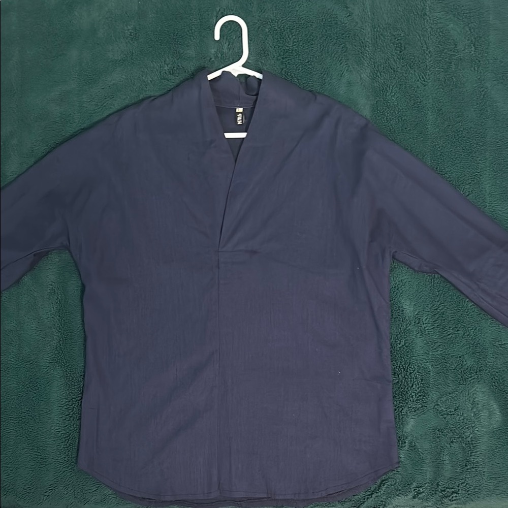 Japanese style navy long sleeve shirt
